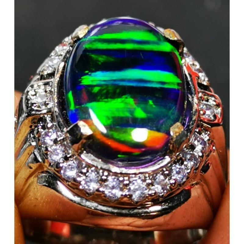 Natural Black Opal Kalimaya Jarong Batu Akik Permata Asli