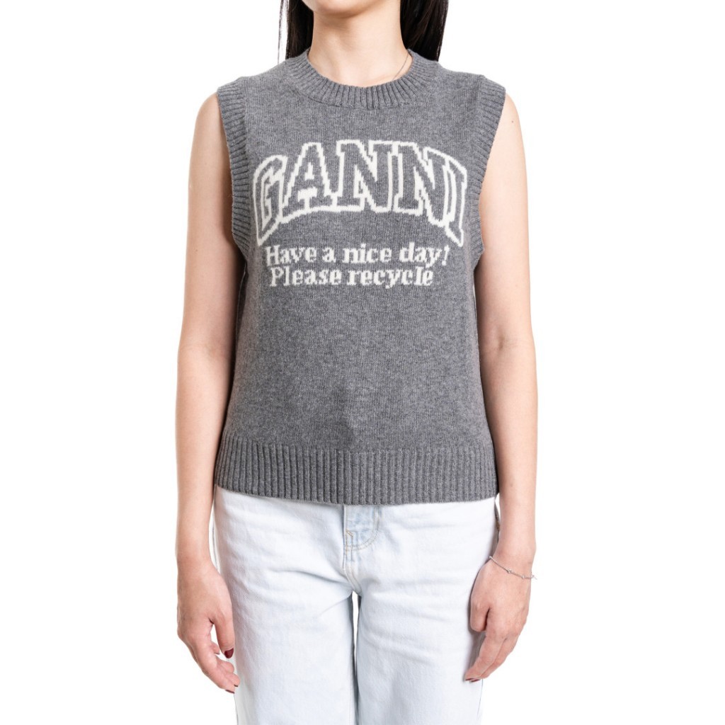 Graphic logo print vest