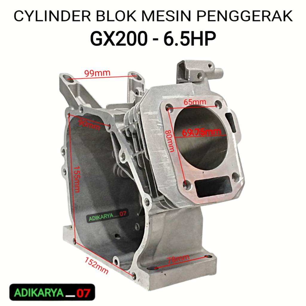 Cylinder Block Boringan Blok Mesin GX160 5.5Hp Honda Cylinder Block Mesin Penggerak GX200