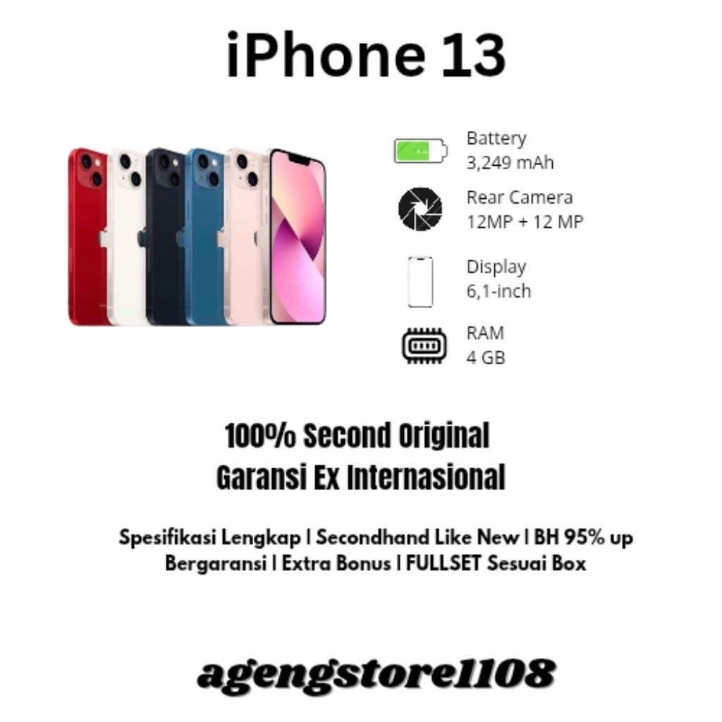 IPHONE 13 SECOND ORIGINAL EX INTER