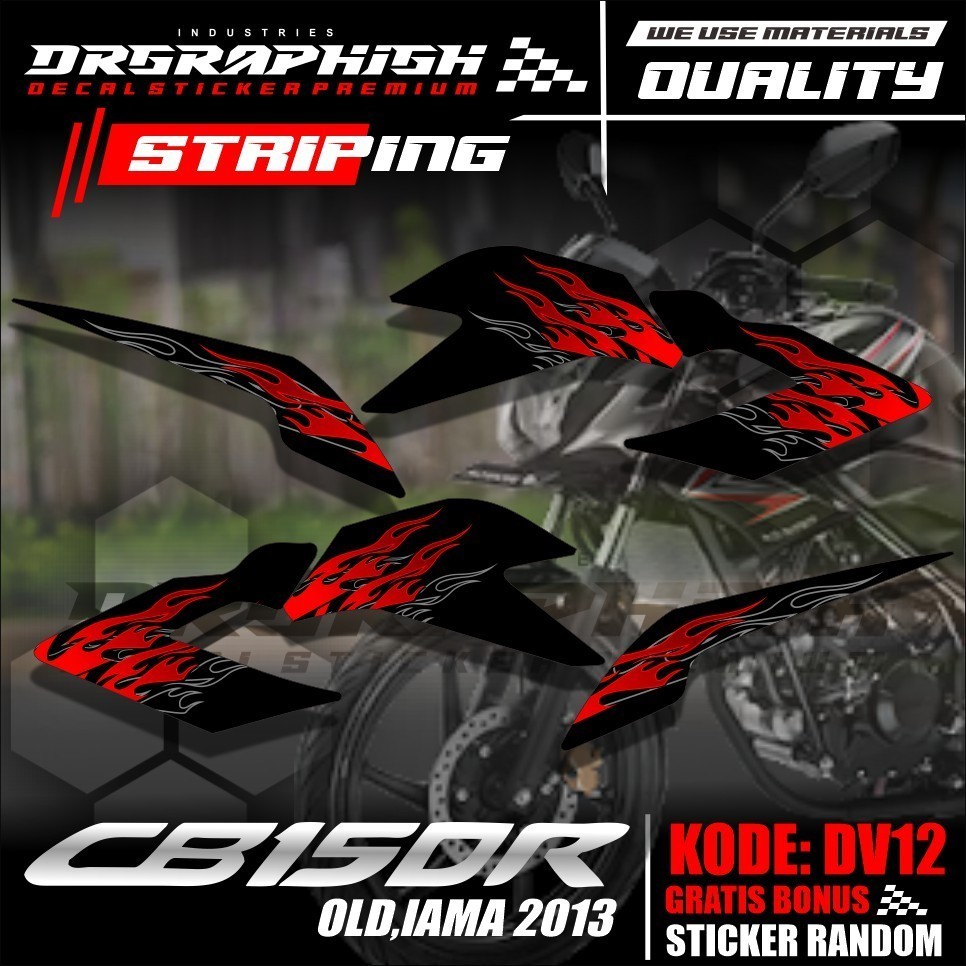 Dv 12 Striping Cb 150R Lama Old 2013 Desain Api Terbaru