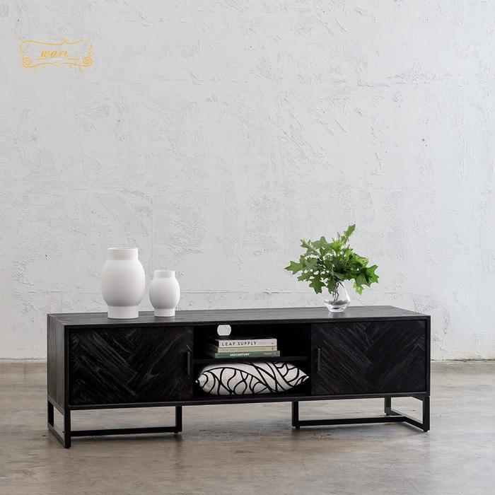 meja tv modern jati - bufet tv industrial - cabinet buffet - console tv jati