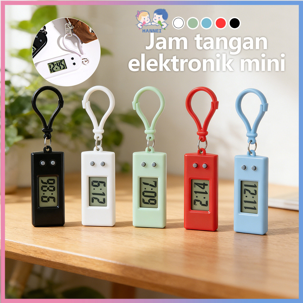 Hannei Gantungan Kunci Jam Digital LCD Jam Digital LCD Saku  Anak Sekolah Jam Elektronik Digital Sen