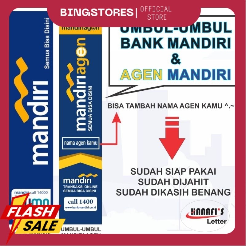 Bendera Umbul-umbul Bank Mandiri dan Mandiri Agen [READY STOK] HSDB