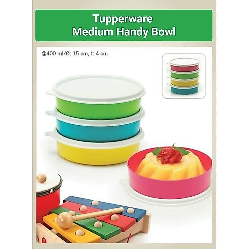 Tupperware Medium Handy Bowl / Tempat Makan Warna warni 400ml