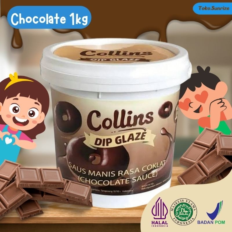 ll COLLINS DIP GLAZE DIPGLAZE UKURAN 1 KG 1KG KILO KEMASAN PAIL PIL TOPLES EMBER COCOK BISA UNTUK OL