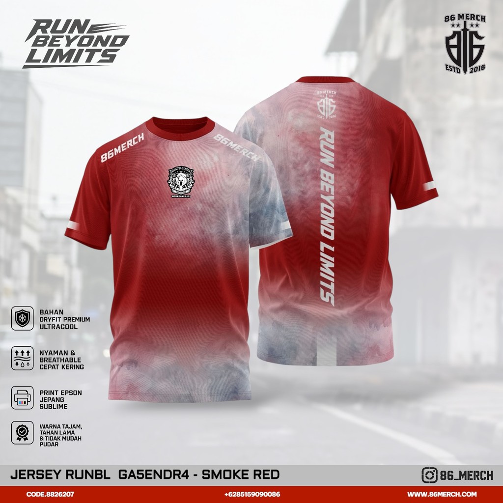 JERSEY RUNBL GASSSENDRA- SMOKE RED