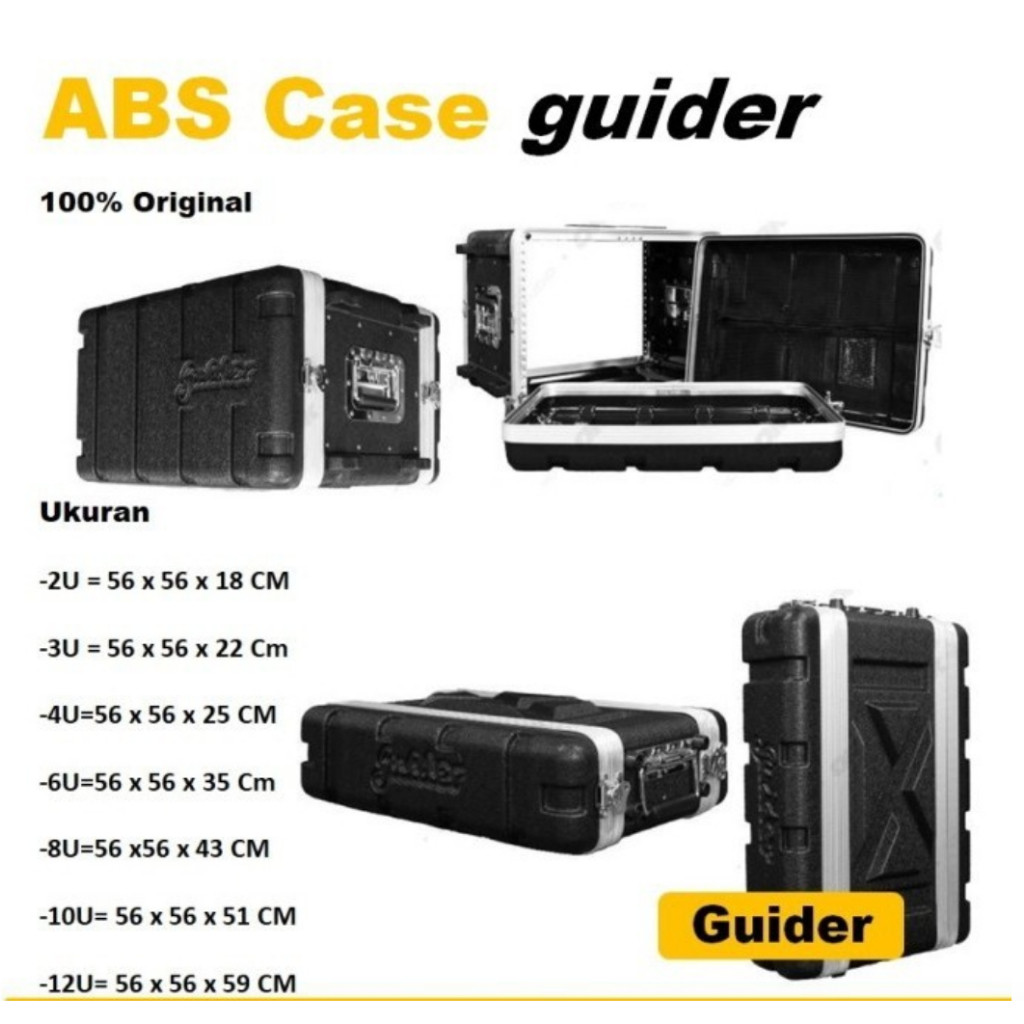 (KUALITAS TERBAIK) box Hardcase Beyer / Guider / STX bahan ABS Case ukuran 2U 3U 4U 6U 8U 10U 12U Or