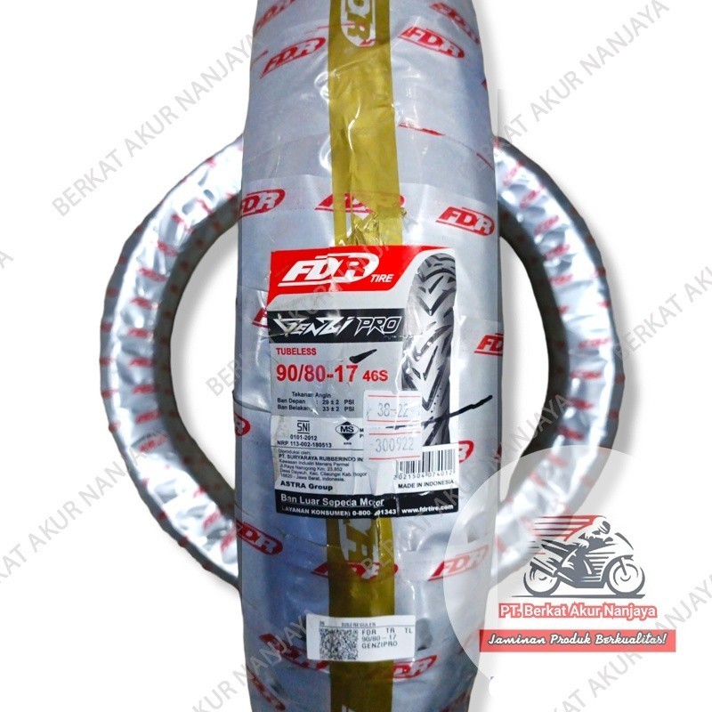 ban FDR Genzi Pro 90/80-17 tubeless motor Bebek