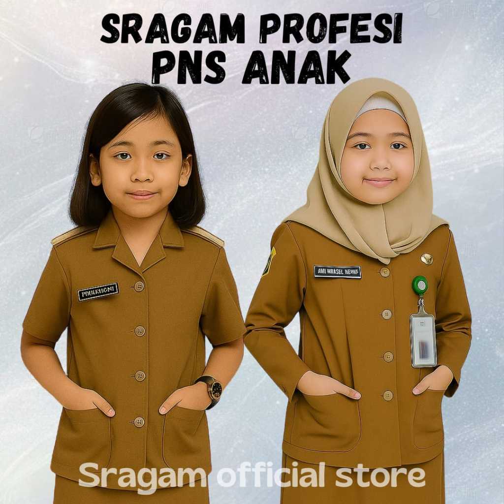 HORANSHOP SRAGAM - BAJU KOSTUM PNS ANAK ROK PANJANG/PENDEK