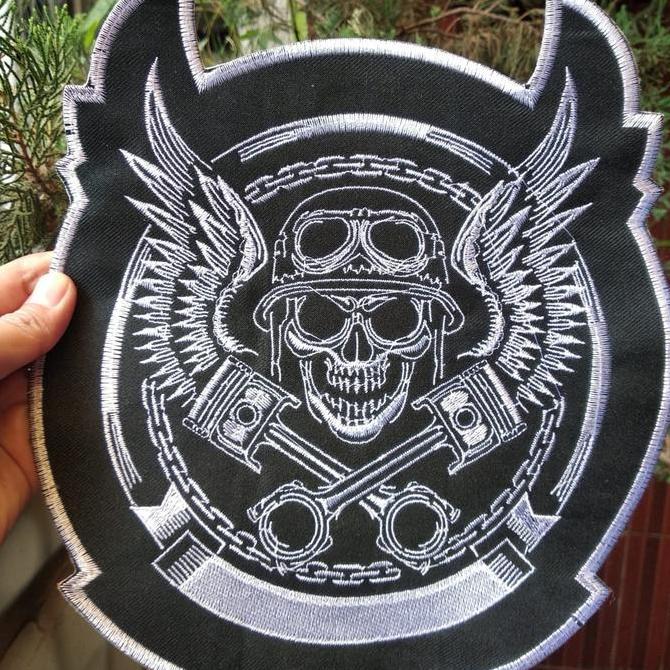 DV351 - Bordiran Back Patch Besar Jaket Harley UK 23x25
