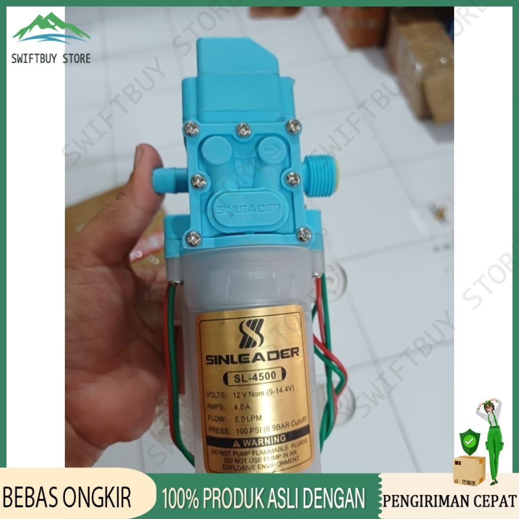Pompa DC Dinamo Sprayer elektrik Sinleader Transparant 4949 - Otomatis Bertekanan tinggi Swiftbuysto