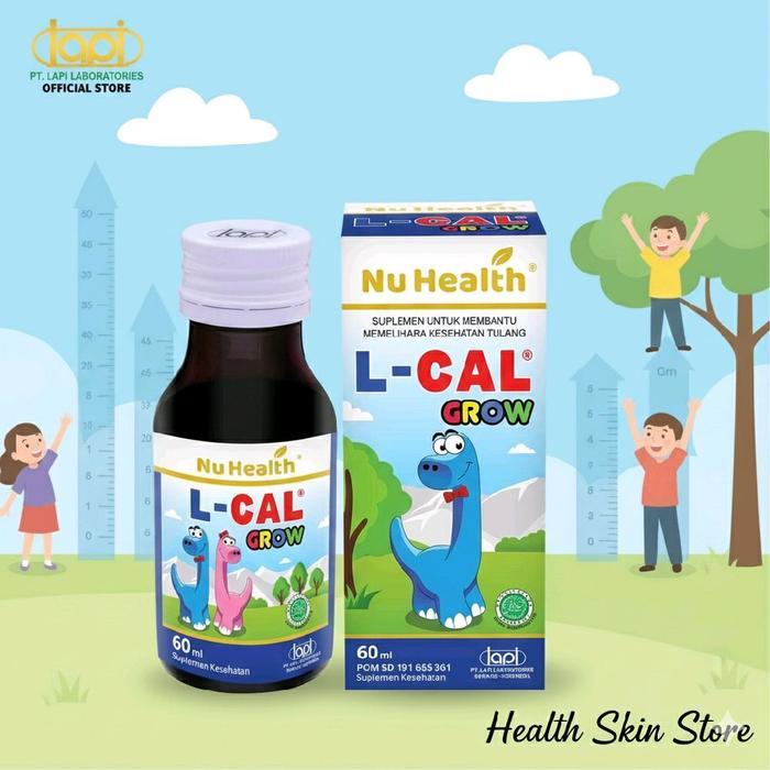 [ORI100%] L-CAL GROW Nu Health Sirup 60ml untuk Pertumbuhan Tulang Anak, Mengandung Kalsium, Vitamin
