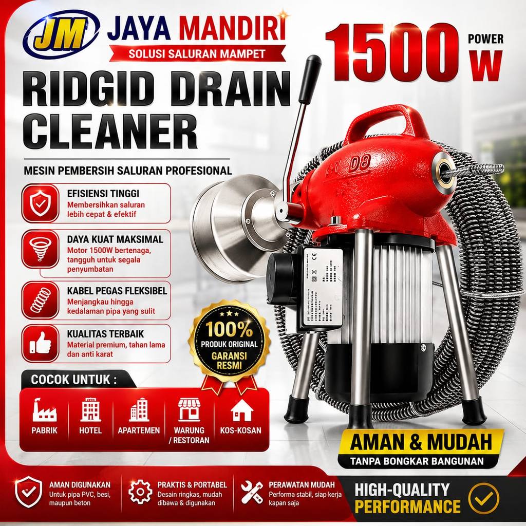 Solusi Saluran Mampet Mesin Bor Ridgid Drain Cleaner Pembersih - Mesin Bor-2031