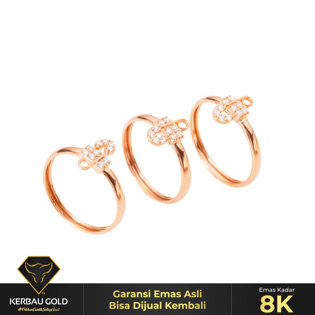 [Kerbau Gold] Cincin Emas Peniti Super Ringan  8K- Emas Asli 100%