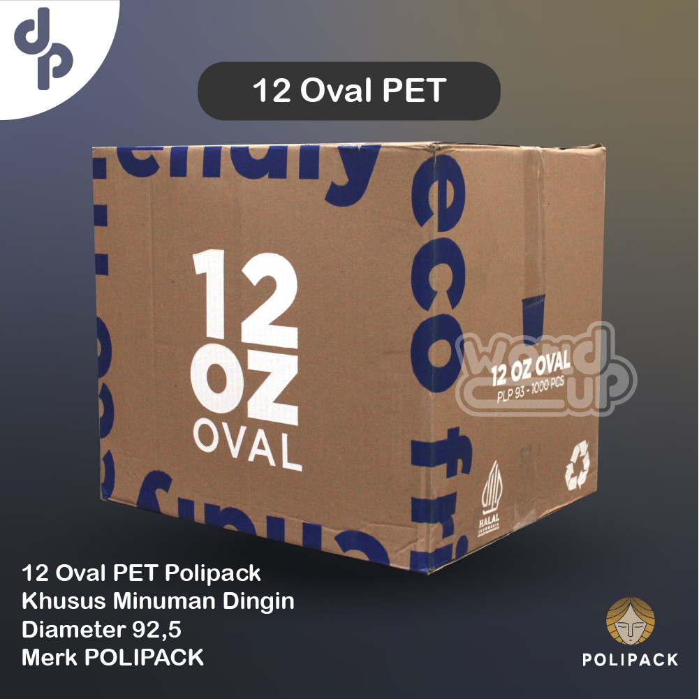 Gelas Cup 12 Oz - 14 Oz - 16 Oz - 22 oz PET 1 Dus Polipack