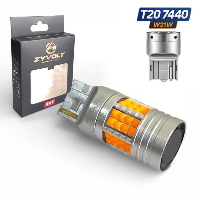 Promo [1 PCS] Lampu Led Zyvolt RV7 Sein Mobil T20 7440 1156 PY21W BAU15S BA15S HI POWER Build In Coo