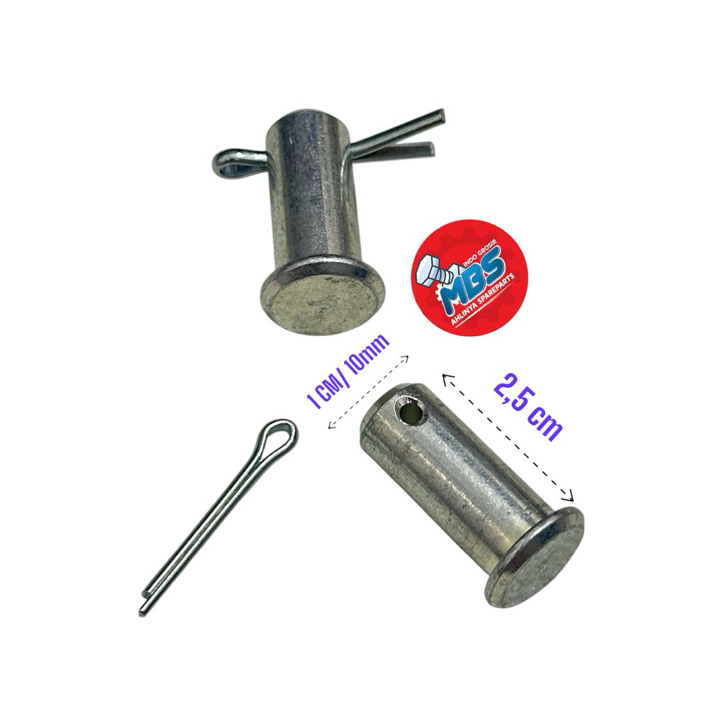 AS PEN SPIT PENDEK M10 PANJANG 2,5 CM ATAU 25MM PEN GEARBOX GIGI PENGHUBUNG BSA MACLES AJS UNIVERSAL