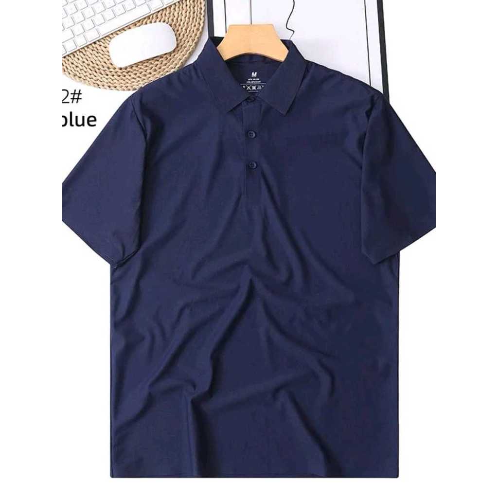 PROMO Kaos polo pria ICE SILK polos dry fit seamles tanpa jahitan  Kaos Kerah olah raga running ukur