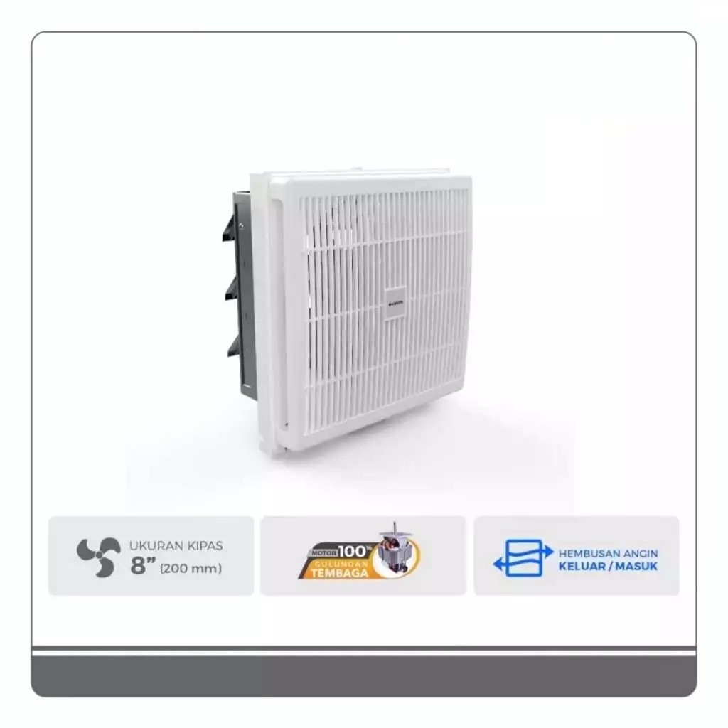 shinomarket - Maspion MV-200NEX Exhaust Fan 8 Inch - Desain Elegan, Penghisap Udara Efisien, Exhaust