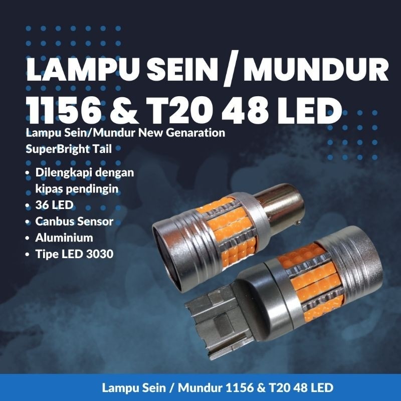 Lampu sein Led sein mobil 48 mata Led chip 3030 nyala super terang kipas fan