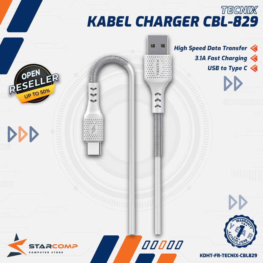 TECNIX CBL-829 Kabel Data Kabel fast charging 3.1A ORI