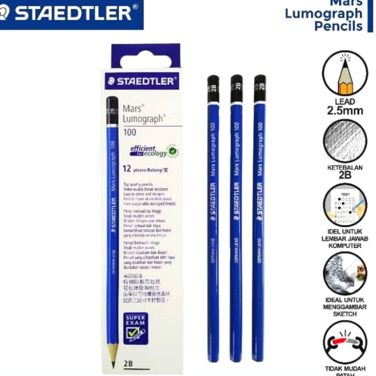STAEDTLER Pensil Staedler Original H 2H HB 2B 3B 4B 5B 6B 7B 8B
