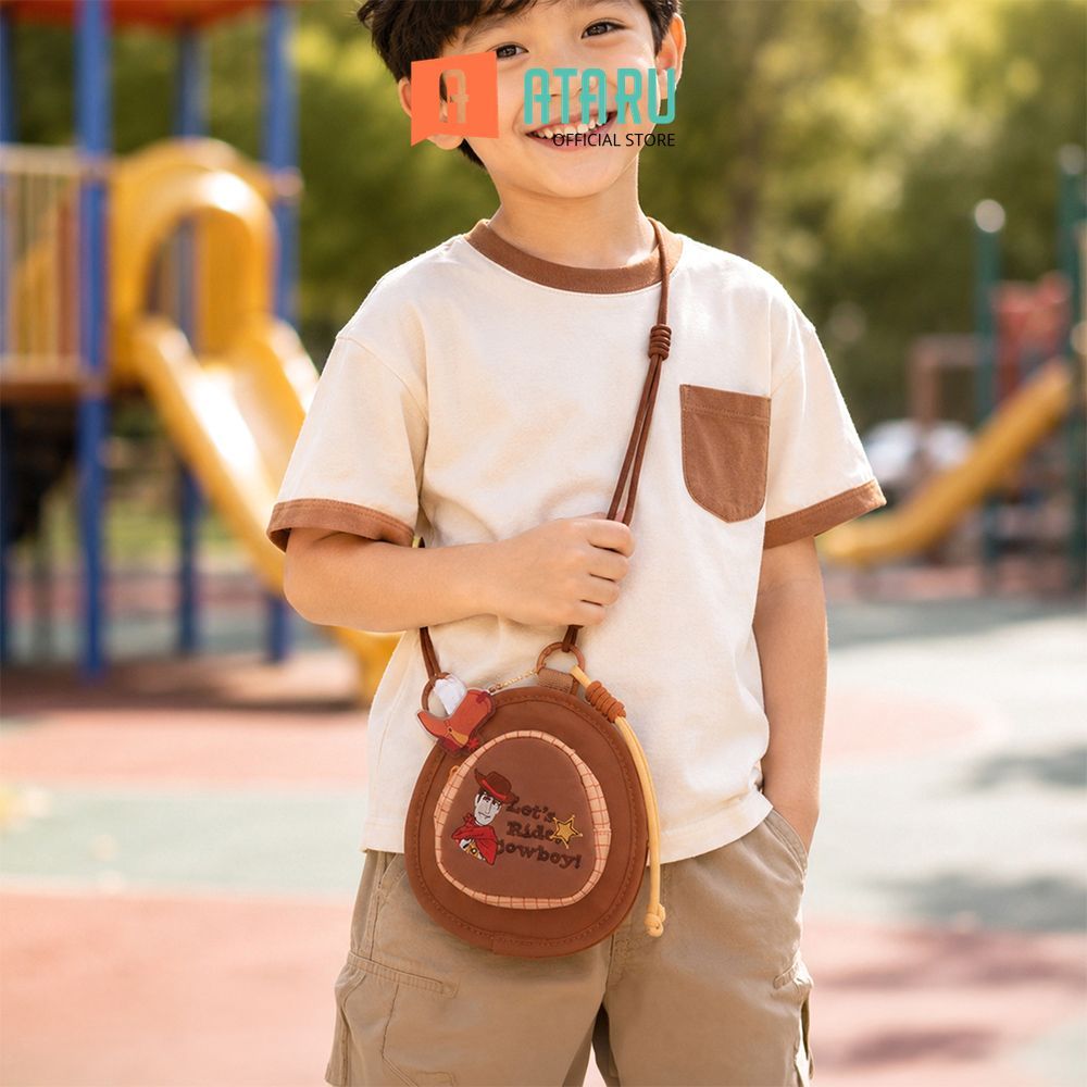 Ataru Disney Toy Story Tas Selempang Woody Lets Ride Cowboy - Cokelat Sling Bag Crossbody Bag Tas Ba