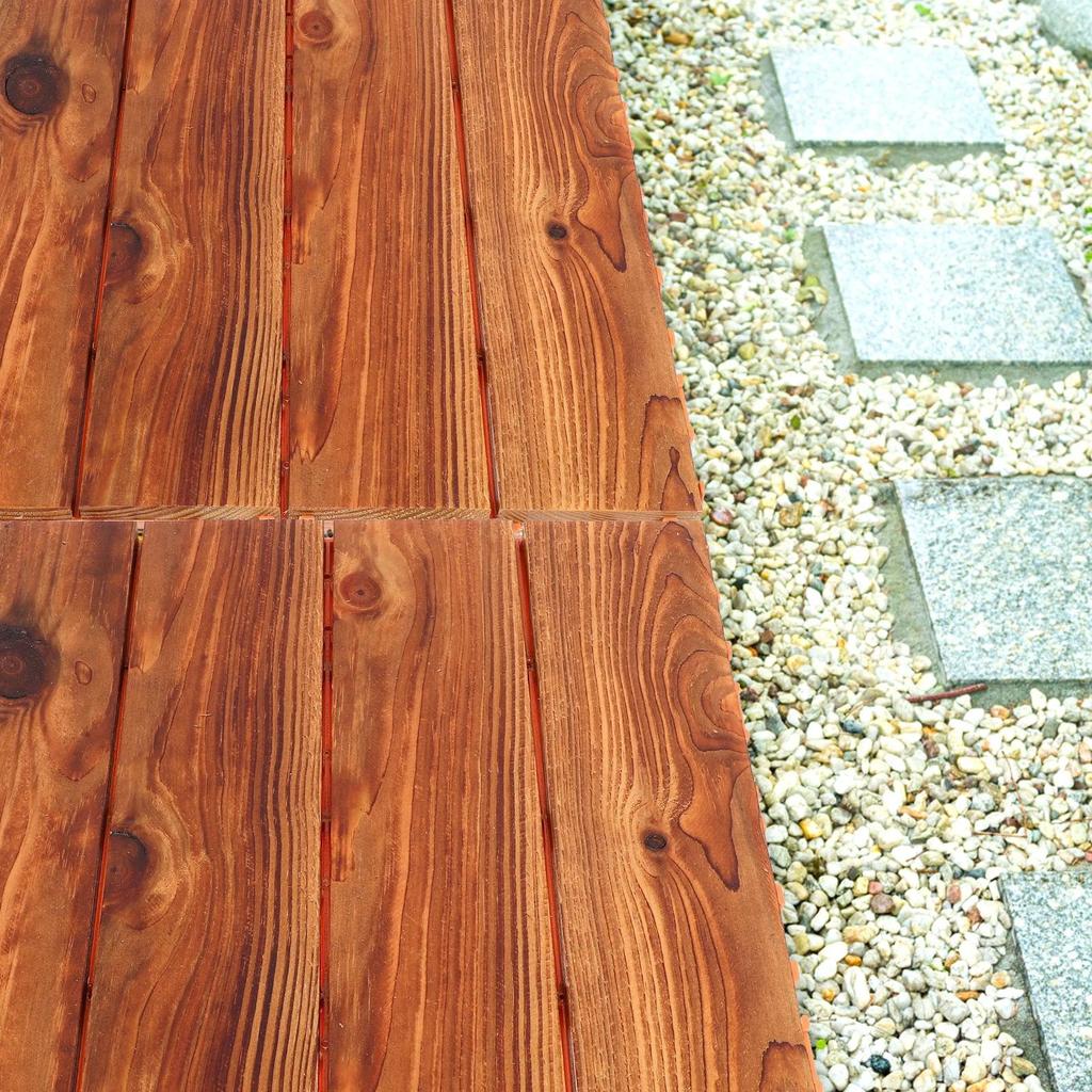 Outdoor Anti-Corrosion Wood Flooring Interlocking Deck Tiles Patio Balcony Walkway Decorative Floori