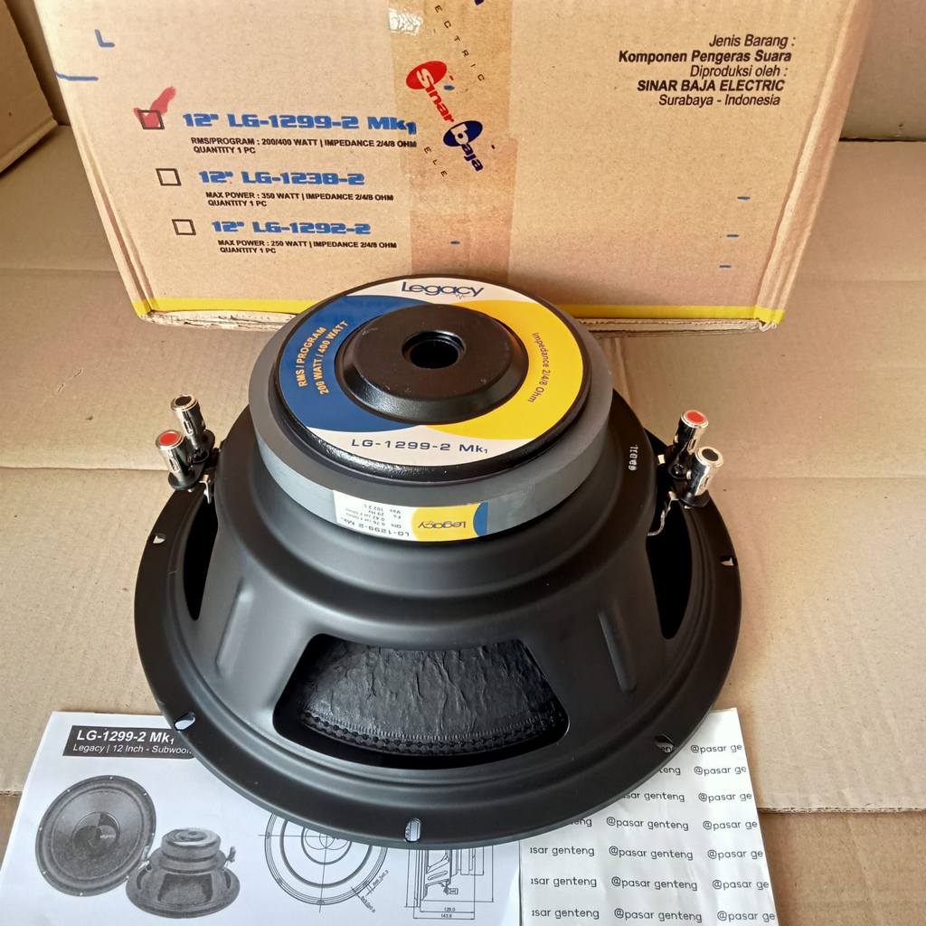 murah Subwoofer Speaker 12inch 12 inch 12" Legacy 1299-2 Sub Woofer (400W)