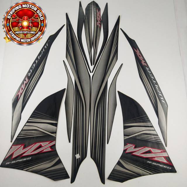 stiker striping motor yamaha Jupi mx new 135 2012 hitam full list body standar   kualitas original