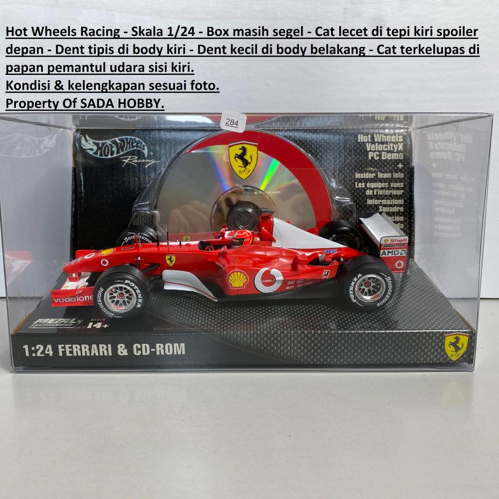 Hot Wheels Racing 1/24 Ferrari F2002 F1 With CD Rom