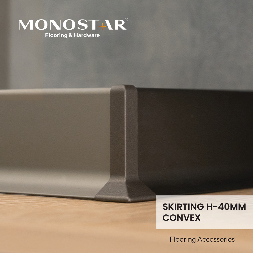 AKSESORIS PLINT SKIRTING ALUMUNIUM MONOSTAR – AKSESORIS LIST LANTAI H 40MM