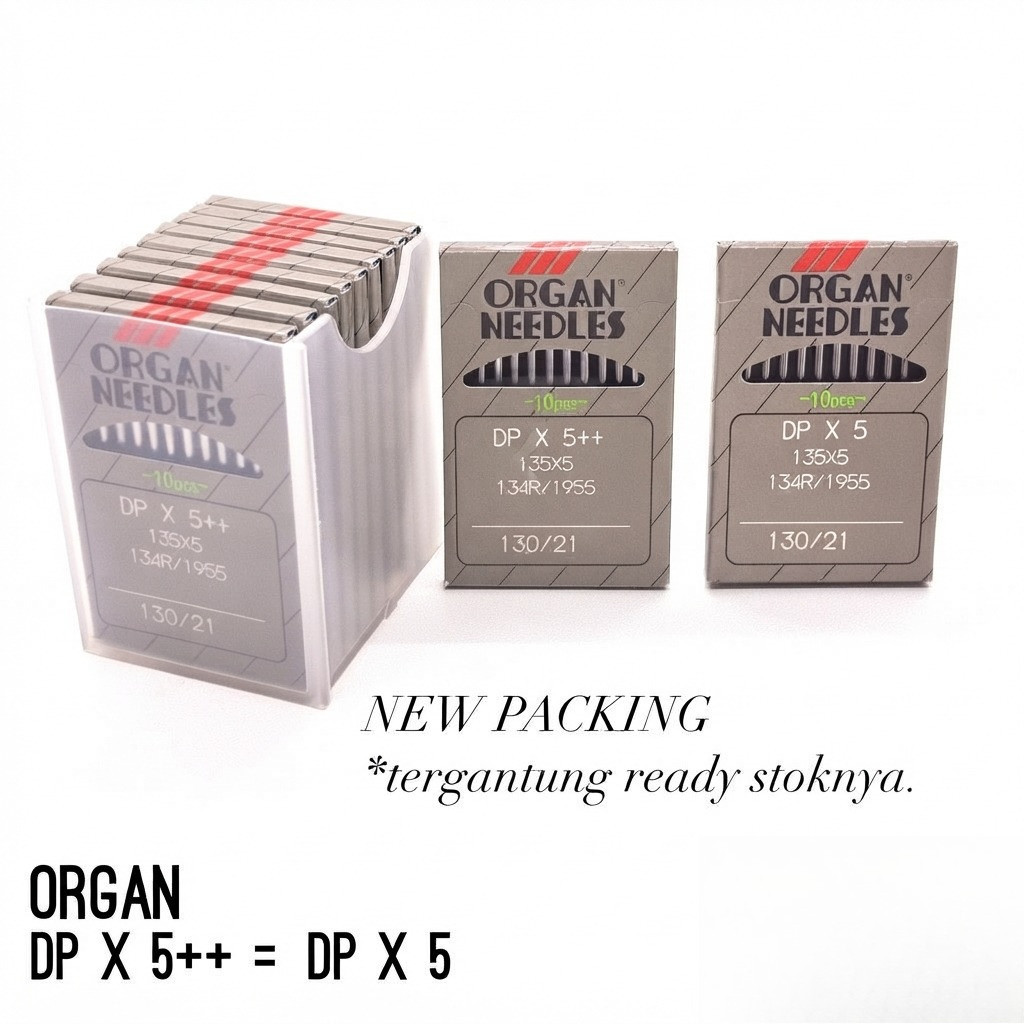 JAGO JAHIT Jarum Jahit DPx5 Organ Needles Japan Jarum 2 Zig Zag Lubang Kancing Industri Double LH Je