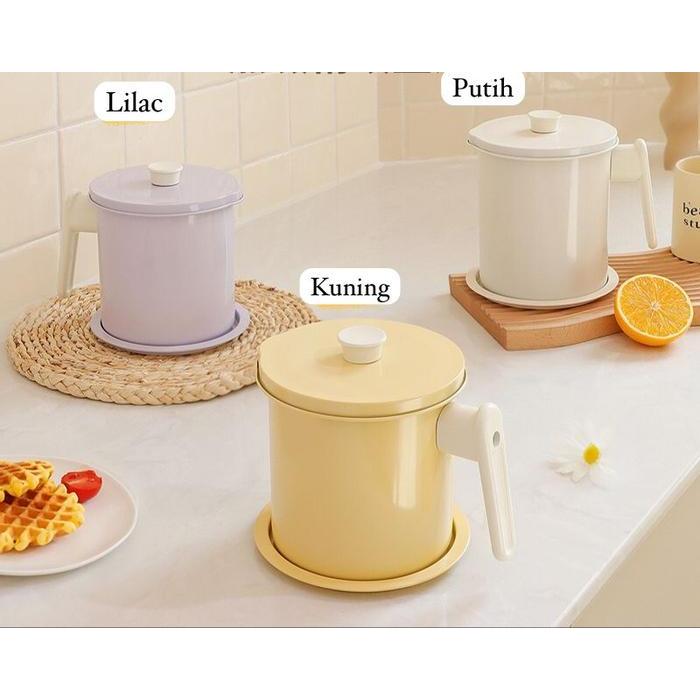 Terbaru[MS] Saringan Tempat Minyak Oil Pot Tirisan Minyak Goreng - PutihHappy Shopping