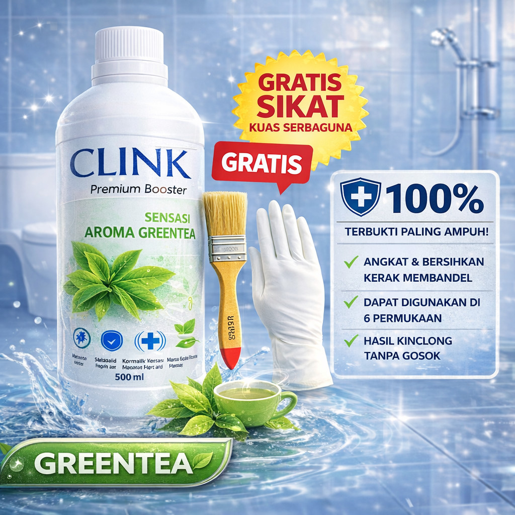 CLINK CLEANER 1000ML PEMBERSIH KERAK KERAMIK KAMAR MANDI TOILET CONTACT CLEANER PORCELAIN SIKAT STAI