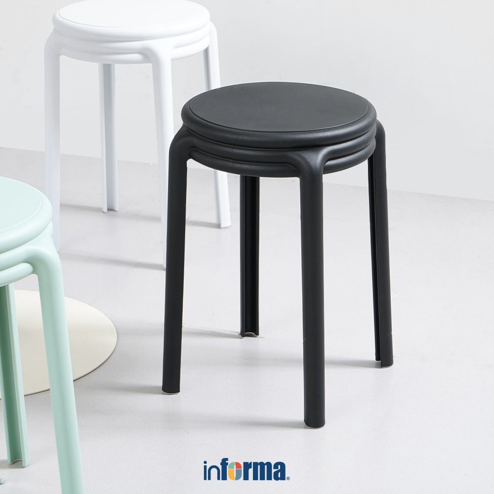 Informa Haldon Bangku - Hitam Stool Kursi Kecil Kursi Mini Seating Stool