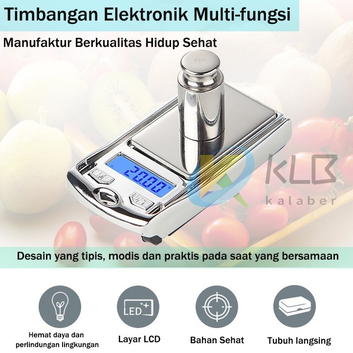 Timbangan Digital Saku Mini kapasitas 200 gram ketelitian 0,01 gram Timbangan Digital Mini