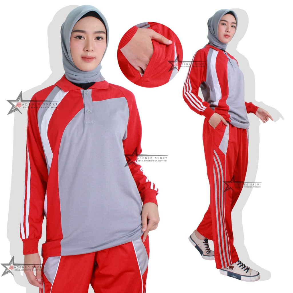 ZIZISHOP setelan baju olahraga wanita/pria / seragam baju olahraga 1 set