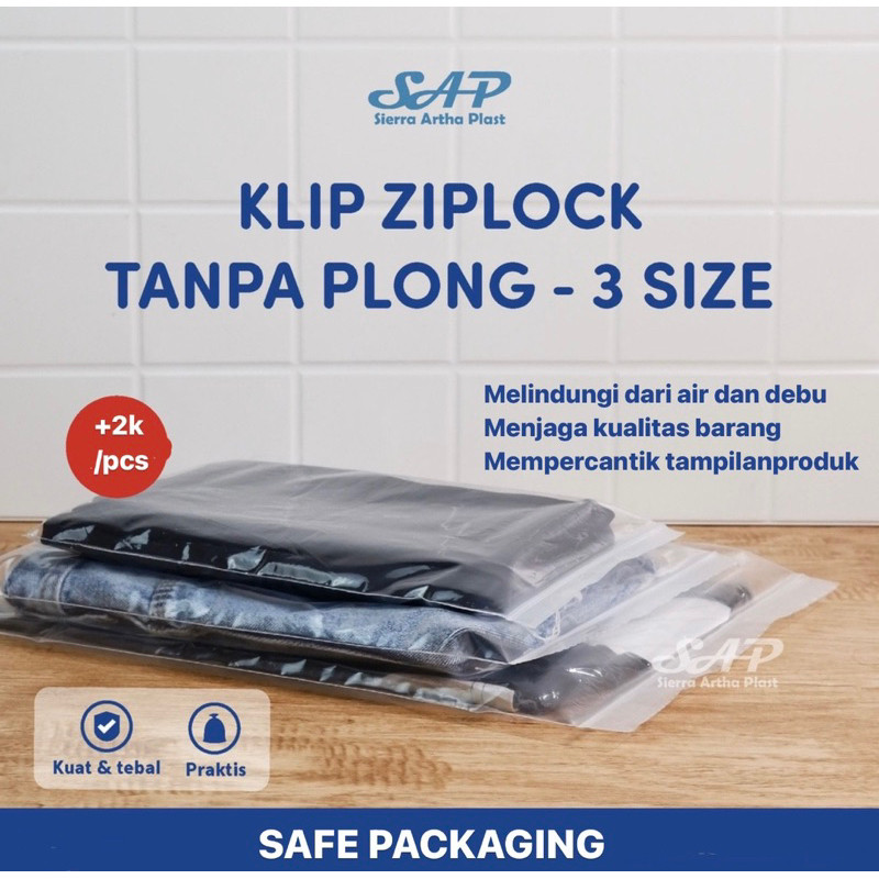 PLASTIK KLIP TANPA PLONG | PLASTIK PACKING BAJU SEPATU BENING | KANTONG PLASTIK BENING POLOS / PLAST