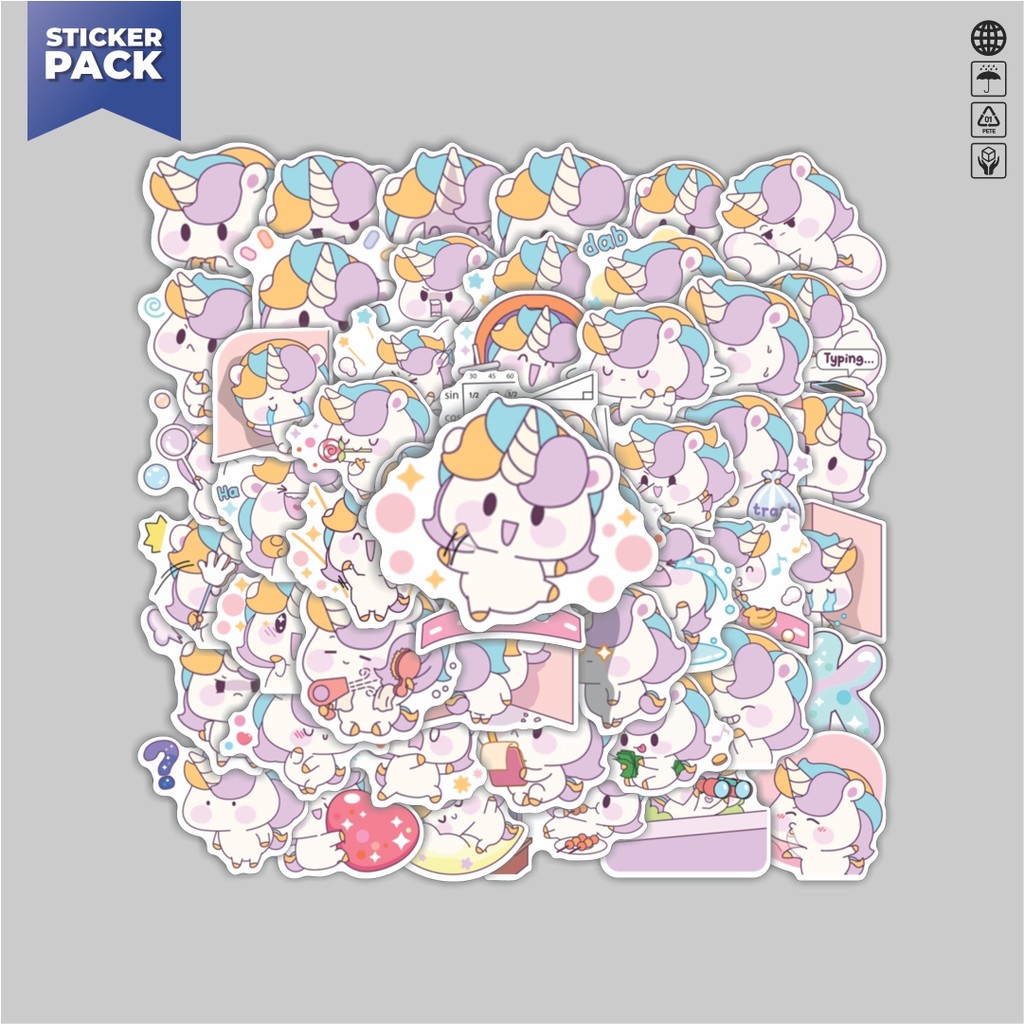 

[100PCS]Stiker Pack Stiker Minky Unicorn Aesthetic Vinyl Anti Air Dekorasi Sticker Laptop Buku Journal Koper Helm Casing HP Gitar Helm Skateboard