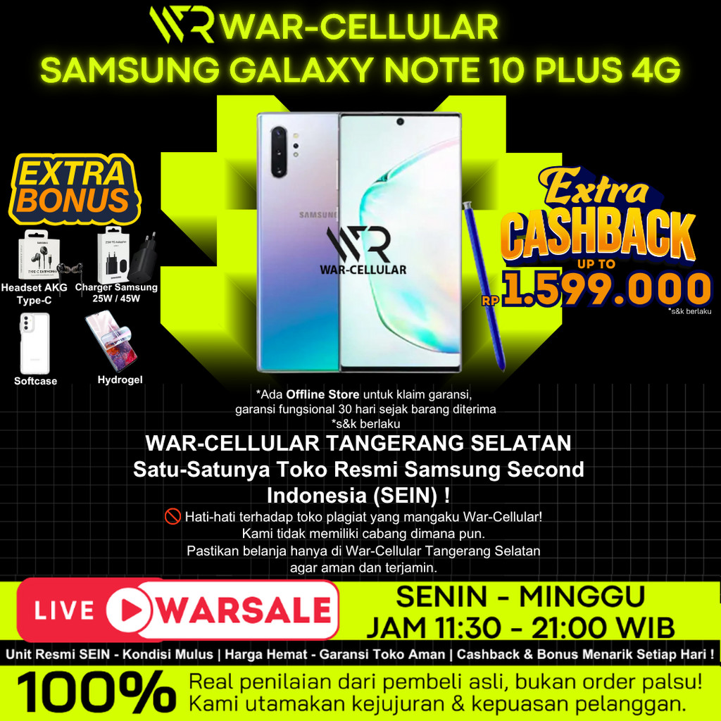 SEIN | Samsung Galaxy Note 10 Lite 8/128GB | Samsung Note 10 Plus Second Resmi | Fullset