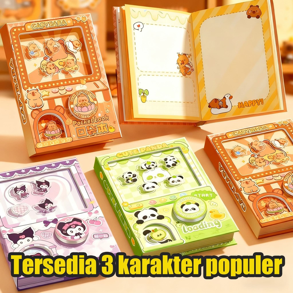 Buku Catatan Gachapon Kapibara notebook mini buku Notebook Mini/ Buku Diary Karakter/ Buku Diary/ Mi
