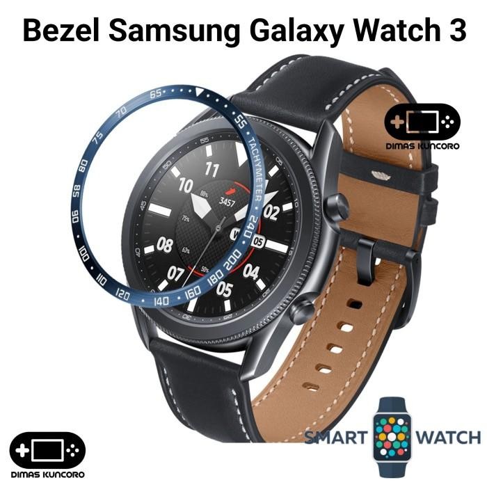 Bezel Samsung Galaxy Watch 3 bumper ring protector pelindung samsung galaxy watch 3 41mm 45mm - Silv