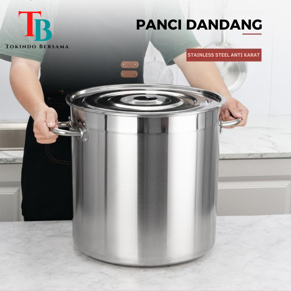 TOKOAKSA Panci Dandang Stainless Steel Tebal Panci Bakso Stockpot Panci kukus Panci Besar