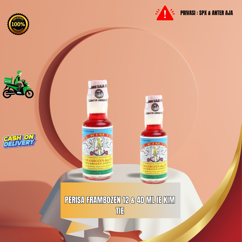 PERISA DAN PEWARNA IE KIM TIE Vanillie dan Frambozen 12 ml &40 ml