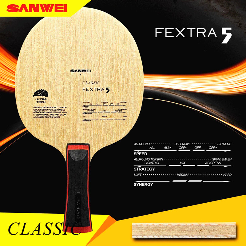 SANWEI FEXTRA 5 Table Tennis Blade 5 ply wood all-around Ultra Tech SANWEI Ping Pong Racket Bat Padd
