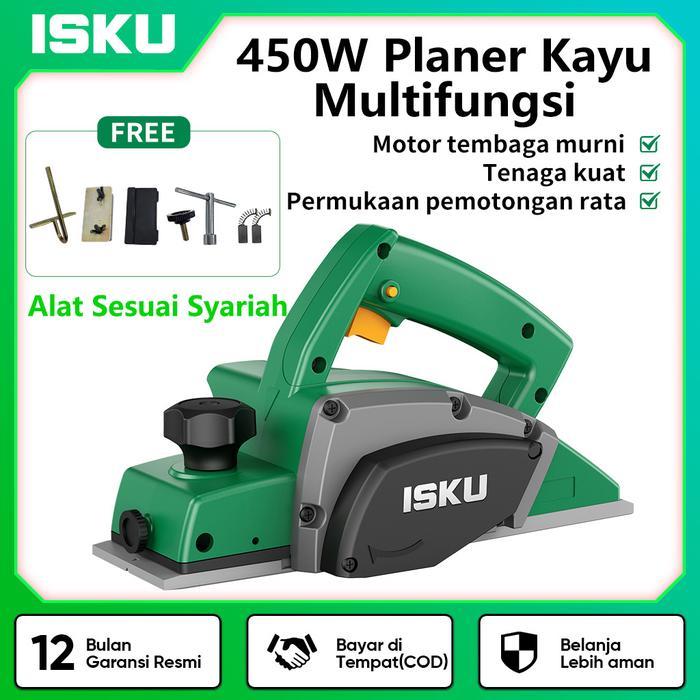 ISKU Planer Listrik 450W Mesin Serut Kayu modern Cocok untuk memoles dan memotong kayu Mesin Ketam K