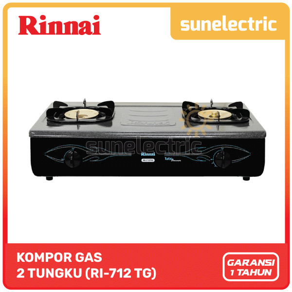 Rinnai RI-712TG Kompor Gas Turbo Jumbo 2 Tungku RI 712TG / RI 712 TG / RI712TG / RI712 TG / RI-712 T
