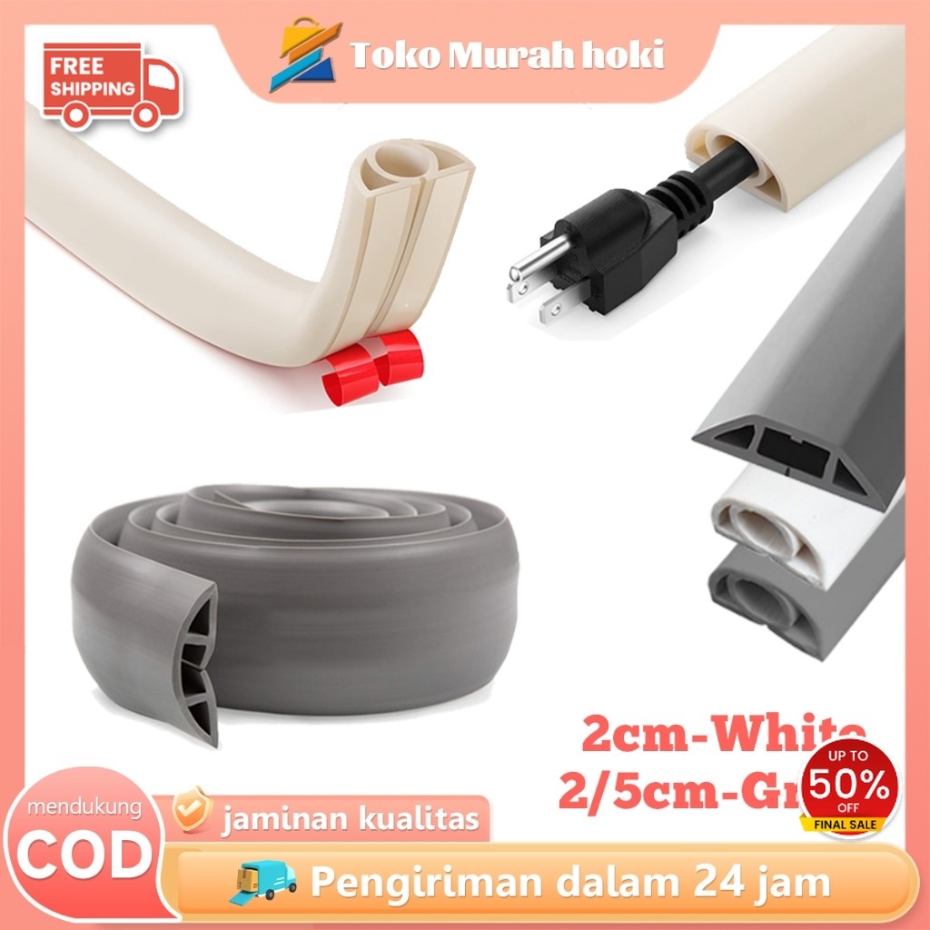 1 Meter Cable Organizer Pelindung Kabel Listrik Penutup Kabel Lantai Pembungkus Pelindung Kabel